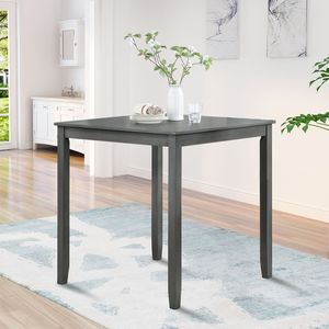 Small Space <b>Kitchen</b> Dining <b>Table</b> 4 Person Counter Height Gray <b>Square</b> <b>Table</b> for Home ONLY <b>TABLE</b> - Product Image 1