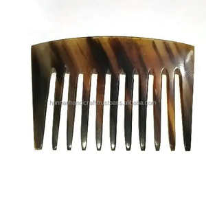 Nouveauté 2025 Peigne à cheveux HANNAN HANDICRAFT en corne de buffle de haute qualité, 5 pouces, au design animalier élégant et raffiné, poli et hygiénique - Product Image 1