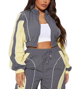 Premium Quality Nylon Tracksuit Set <b>Zip</b>-<b>up</b> <b>Jacket</b> Lightweight Waterproof Breathable Windbreaker Set Training Tracksuit Women2026 - Product Image 1