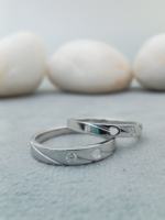 Cincin Kawin Unisex D'VINS JEWELS Mewah Emas Padat 14K Berlian Bulat Laboratorium Bersertifikat IGI VVS2 2-5g