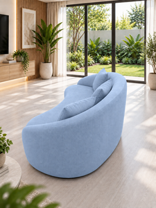 Canapé incurvé Cello Light par Emerald Sofa, canapé rond moderne et contemporain pour salon, studio, fabricant de tissus sur mesure - Product Image 3