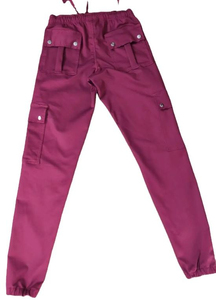 Ensemble de blouses médicales bleu marine pour femmes, haut à col en V avec poche zippée et pantalon cargo, uniformes d'hôpital, tissu tricoté en coton et polyester - Product Image 5