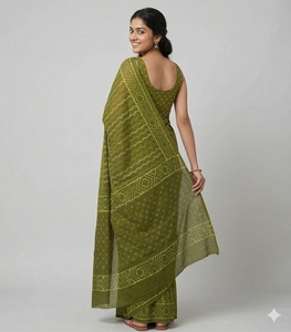 Saris traditionnels en coton indien pour les occasions de fête et de mariage ODM - Product Image 2