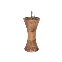 Lavabo sur pied en céramique moderne, résistant à l'eau, avec motif décoratif, pour hôtel et villa