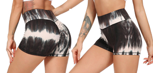 2026 New Designer Women Girls High Waist Compression Soft Scrunch <b>Booty</b> Seamless Yoga Shorts Tie Dye Legging Shorts - Product Image 5