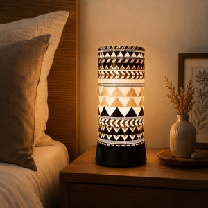 Tribal Pattern LED Table Lamp Warm Ambient Bedside <b>Night</b> <b>Light</b> Modern Decorative Desk Lamp for Bedroom Living Room Office Home - Product Image 2