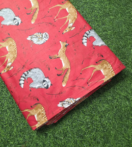 Tela de algodón con estampado de animales del bosque, muy vendida, por yarda, suave y ligera, para vestidos de mujer y regalo de costura para ella. - Product Image 6