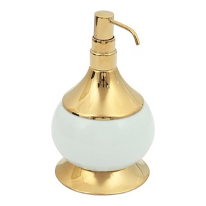 Distributeur de savon rond simple en métal avec pompe, idéal pour les restaurants, hôtels, salles de bain et comptoirs de salle de bain. - Product Image 6