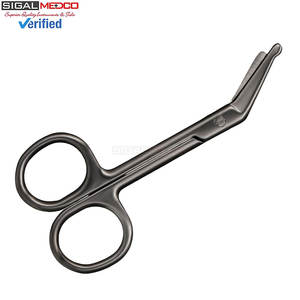 2 Tijeras para Ostomía y Vendajes, 4.3 x 2.1 Pulgadas, Curvas, de Acero Inoxidable Negro, para Médicos, Enfermeras y Cuidado en el Hogar - Product Image 2