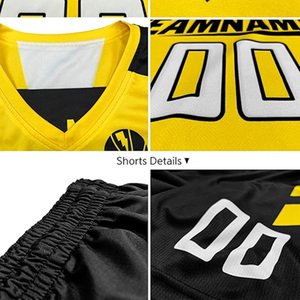 Uniformes de basket-ball personnalisés rouge bleu blanc sublimés avec nom d'équipe, maillot et short unisexe pour adulte, coupe athlétique, évacuation de l'humidité - Product Image 6