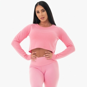 Custom Women <b>Long</b> <b>Sleeve</b> Cropped Jersey Fitness Gym Workout Activewear Sports <b>Top</b> Custom Logo - Product Image 5