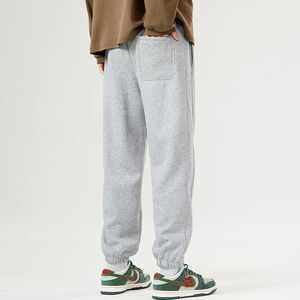 Pantalon de survêtement en coton taille haute décontracté pour homme, coupe ample, grande taille, longueur extra longue 115 cm, idéal pour l'automne - Product Image 3