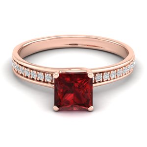 แหวนเพชรทองคำ 14K REYES Elegance ทรงเจ้าหญิง 1.25 กะรัต ประดับพลอยโกเมนสีแดง สำหรับผู้หญิง - Product Image 5