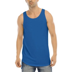 Men's Blue O-Neck Knitted Tank Top 100% Cotton Breathable Quick Dry Sporty Workout <b>Shirt</b> Solid <b>Color</b> Fast Delivery - Product Image 5