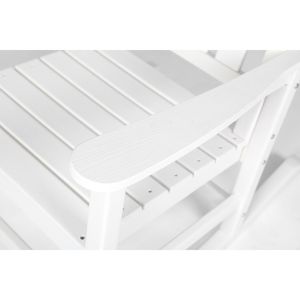 Il Set di mobili da giardino bianchi in legno a 3 pezzi per tutte le stagioni comprende 2 sedie a dondolo e 1 tavolo - Product Image 5