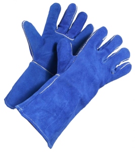 Guantes de Soldadura de Cuero Vacuno Reforzado, Resistentes al Fuego, Guantes de Seguridad Industriales de Larga Duración, Guantes para Barbacoa - Product Image 1