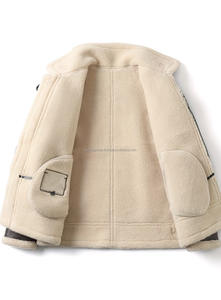 Chaqueta de Motociclista para Hombre, Estilo Retro, Primavera, Piel de Oveja Marrón, Cuello Alto con Capucha, Corte Regular, Impermeable, Transpirable y Resistente al Viento - Product Image 4