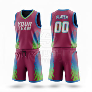 Ensemble pour jeunes unisexe avec vêtements de sport personnalisés en polyester, couleur et impression sur mesure, uniforme de basket-ball en gros - Product Image 3