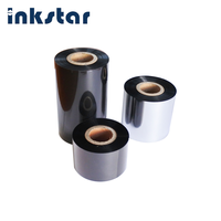 Pita Transfer termal 1006B pita lilin 110mm X300 m pita lilin Kode batang untuk Printer Label