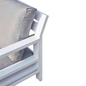 Sillón de Exterior Cuadrado Blanco Virox con Brazos Acolchados y Cojín Decorativo - Product Image 3