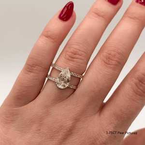 Anillo de Compromiso de Doble Banda, Estilo Art Deco, con Diamantes Baguette, Anillo de Boda Personalizado, Oro Sólido de 10k, 14k, 18k, Diamante Cultivado en Laboratorio, Venta al Por Mayor - Product Image 6