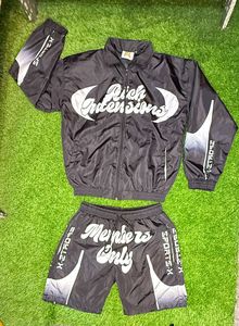 Wholesale Men's Windbreaker Short <b>Sets</b> Nylon Lightweight Men's Streetwear Sublimation Print 2 Piece Shorts <b>Set</b> - Product Image 1