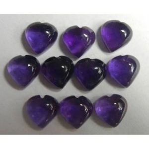 Cabujón de Amatista Africana Natural de 10mm con Forma de Corazón y Base Plana, Gema Suelta al por Mayor para Fabricación de Joyas, Anillos, Colgantes y Pendientes - Product Image 1