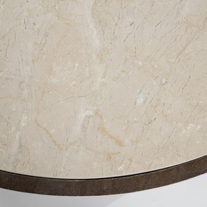 Contemporary Round Solid Mango Wooden <b>Coffee</b> <b>Table</b> With Marble Top <b>Nesting</b> <b>Set</b> Of 2 Design Modern Living Room Home Furniture - Product Image 4