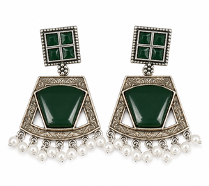 Fabricant Direct d'Usine - Boucles d'Oreilles Pendantes Bohèmes en Argent avec Fleur et Zircon, Bijoux de Soirée pour Femmes, Fournisseur en Gros - Product Image 1