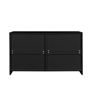 Commode double moderne à 6 tiroirs pour chambre et salon, grand rangement, armoire en MDF noire, style scandinave minimaliste pour entrée de maison - Product Image 4
