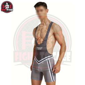 Traje de Lucha Libre Transpirable de Secado Rápido, Ajuste Elástico, Ropa Deportiva para Gimnasio, Ropa de Artes Marciales de Spandex y Poliéster Estampado con Cuello Redondo - Product Image 3