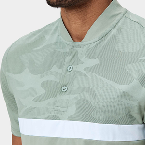 Polo de golf personalizado para hombre, de secado rápido, talla grande, con estampado sólido, tela de lona, algodón de punto de secado rápido, estampado. - Product Image 2