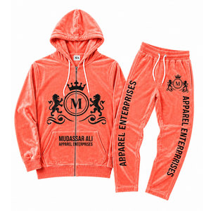 Ensemble de survêtement à capuche violet Mudassar Ali Apparel Enterprises, 100% polyester, 350 g/m², fermeture éclair intégrale, poche avant - Product Image 5