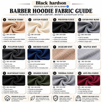 Hoodie Barber Pria 320 GSM Katun Poliester Fleece Biru Langit Sablon Logo Custom Pullover Streetwear Premium