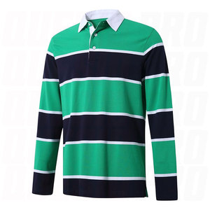 <b>Vintage</b> Oversized Color Block Thermal Cotton Heavyweight Long Sleeve <b>Shirt</b> for Men Stripe <b>Polo</b> Rugby Jersey Long Sleeve T <b>Shirts</b> - Product Image 1