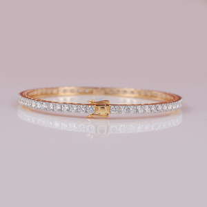 Luxury 18K Gold Plated Thin Hiphop Charm <b>Bangle</b> <b>Bracelet</b> with Moissanite for Women Wedding Jewelry - Product Image 2