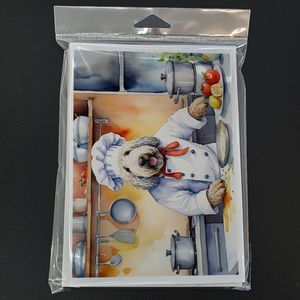 Tarjetas de felicitación Komondor the Chef A7, paquete de 8 tarjetas de notas en blanco caprichosas con sobres, tamaño 5x7 - Product Image 3