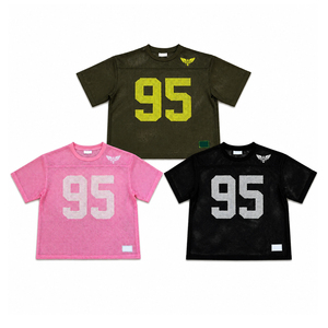 T-shirt de sport unisexe personnalisé Victory surdimensionné en maille respirante style streetwear hip-hop - Product Image 5