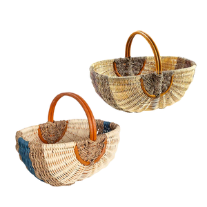 Panier de pique-nique en rotin naturel personnalisable, panier de récolte, rangement alimentaire, courses et organisateur domestique - Product Image 1