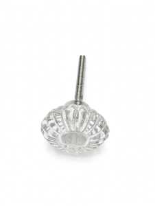 Poignée de meuble décorative moderne en verre transparent durable, bouton floral pour armoire, tiroir, maison, appartement, bureau - Product Image 1