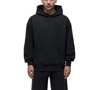 Customized Logo Printed <b>Men's</b> 100% Cotton Fleece Hoodie Heavy Weight Oversized Pullover Winter Style Loose Fit <b>Washed</b> Techniques - Product Image 1