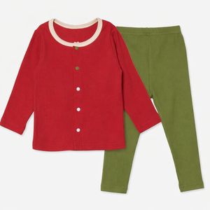 JALBEBE Set Unisex per Neonati Tutte le Stagioni, 2 Pezzi, Manica Lunga, 95% Cotone Poliuretano, Top e Pantaloni, Abbigliamento da Casa a Costine Tinta Unita - Product Image 2