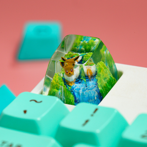 Keycaps Artisanat Forêt Mystique, Keycaps Artisanat Personnalisé, Keycaps Anime Mignons, Keycaps Verts, Ensemble de Keycaps, Keycaps en Bois - Product Image 4
