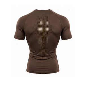 T-shirt de compression pour homme, séchage rapide, respirant, pour entraînement sportif, gym, extensible, vêtements de sport, fabrication sur mesure, vente en gros, OEM - Product Image 3
