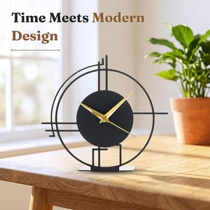 Horloge murale moderne en métal décorative noire et or, anniversaire, contemporaine, minimaliste, sonnerie horaire - Product Image 6
