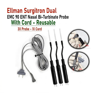 อุปกรณ์ผ่าตัดสแตนเลสแบบใช้ซ้ำได้ Ellman Surgitron Dual EMC 90 ENT Nasal Bi-Turbinate Probe Cord  ประกอบด้วยหัวตรวจ 3 ชิ้น และสายเชื่อมต่อ 1 ชิ้น - Product Image 6
