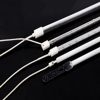 Chauffage infrarouge halogène à filament de tungstène, à tube de quartz unique, avec réflecteur en céramique, pour séchage d'encre textile numérique, pour matériaux semi-blancs enduits