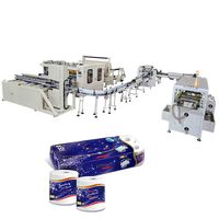 Nouvelle machine de production de rouleaux de papier toilette individuels à grande vitesse, avec boîte de vitesses contrôlée par PLC, pour l'emballage de 10 rouleaux en lot