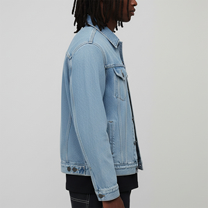 OEM Premium Quality Custom Classic Oversize Vintage Casual <b>Denim</b> Winter Long Front Windproof Wool Liner Button up Washed <b>Jacket</b> - Product Image 4