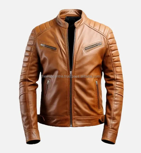 Nouveauté Veste en cuir personnalisée à la mode pour hommes Vêtements de mode Nouveau style 2024 Vente directe en usine Veste en cuir pour hommes - Product Image 1